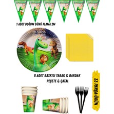 Dinazor Dinozor Temalı Doğum Günü Parti Seti Tabak & Bardak & Peçete & Çatal