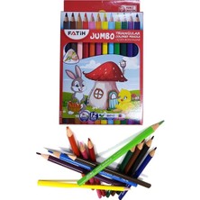 Fatih 12’li Jumbo Üçgen Kuru Boya – Triangular Ergonomik Gövde, Canlı Renkler