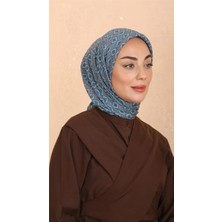 Lo'cella Pamuklu Soft Eşarp 4522-10 Deniz Mavi