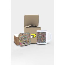 Reddit R Place 2022 Tasarımlı Baskılı Kupa Bardak Seti, Eğlenceli Özel Hediye Mug