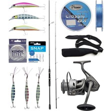 Yek Outdoor Spin Olta Seti Okuma Wave Up Spin 270CM 10-40GR 2 Parça Olta Kamışı&kendo Azzurro 4000 Olta Makinesi