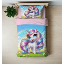 Sarel Unicorn Baskılı 3D Tek Kişilik Nevresim Takımı