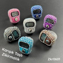Begün Lüks Taşlı Zikirmatik (6 Adet)...hac-Umre-Mevlid Hediyelik Dijital Tesbih...karışık Renk...