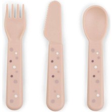 Done By Deer Done by Deer - Happy Dots - Çatal, Kaşık ve Bıçak Seti - Pembe