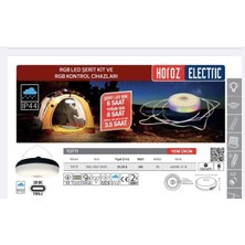 Mons Horoz Elektrik Şarjlı Fener 5 mt Şerit LED Suya Dayanıklı Kamp Bahçe Lambası Rgb Şerit LED