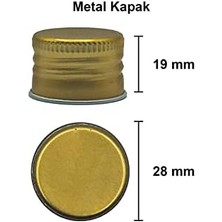 200 cc Kapaklı Cold Şişesi 200 ml Yassı Soğuk Kahve Cam Şişe 6 Adet (Altın/ (Metal))