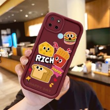 Ucuc Realme C21Y/C25Y Uyumlu Burgundy Kılıf Şık Eğlenceli Desen Silikon Anti-Çarpma Kamerayı Koruyor