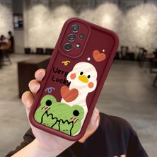 Ucuc Samsung Galaxy A72 4g Uyumlu Burgundy Kılıf Şık Eğlenceli Desen Silikon Anti-Çarpma Kamerayı Koruyor