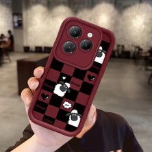 Ucuc Infinix Hot 40/hot 40 Pro Uyumlu Burgundy Silikon Kılıf Sevimli Desenler Kamerayı Koruyan Anti-Çarpma Kılıf