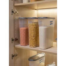 abnturk 2 Adet 4 Litre Şeffaf  Plastik Lüks Erzak Bakliyat Saklama Kabı Kiler Box