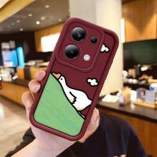 Ucuc Xiaomi Poco M6 Pro 4g Uyumlu Kamera Koruma & Şok Dayanıklı Bordo Silikon Kılıf Ördek Düğümü Deseni