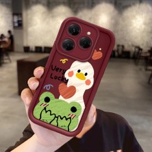 Ucuc Tecno Spark 20 Pro Uyumlu Burgundy Kılıf Şık Eğlenceli Desen Silikon Anti-Çarpma Kamerayı Koruyor