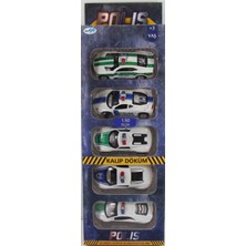 MEGA Sürtmeli Die Cast 5'li Metal Polis Araçları