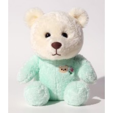 Pufi Şapkalı Peluş Ayıcık | Yumuşacık Uyku Arkadaşı, 35 Cm, Mint Yeşili | Çocuklar Için Doğum Günü Hediyesi | Dinazor Kıyafeti Giyen Pufi Ayıcık