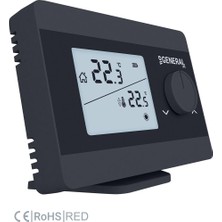 General ILLONA HT250S RF Kablosuz Oda Termostatı - Siyah