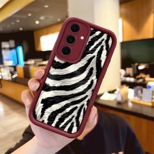 Ucuc Samsung Galaxy S24 Fe Uyumlu Burgundy Silikon Kılıf Sevimli Desenler Kamerayı Koruyan Anti-Çarpma Kılıf