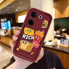 Ucuc Tecno Camon 20/20 Pro 4g Uyumlu Burgundy Kılıf Şık Eğlenceli Desen Silikon Anti-Çarpma Kamerayı Koruyor