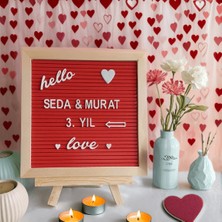 Fikir Store Fikirstore Şövaleli Ahşap mesaj panosuAhşap ÇerçeveliŞövaleli Ahşap Mesaj Panosu Kırmızı Zemin Beyaz Harf Setli