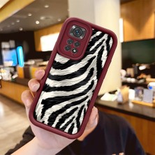 Ucuc Xiaomi Redmi Note 11/11S Uyumlu Burgundy Silikon Kılıf Sevimli Desenler Kamerayı Koruyan Anti-Çarpma Kılıf