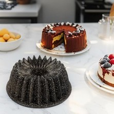 Döküm Gövdeli Keskin Kek Kalıbı 26CM, Dilimli ve Döküm, Siyah Granit Benekli Pişirme Kabı, Kolay Çıkarma, Dayanıklı Alüminyum Alaşım