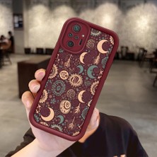 Ucuc Xiaomi Redmi Note 10 Pro Uyumlu Burgundy Silikon Kılıf Zarif Retro Desenli Kamerayı Koruyan Anti-Çarpma