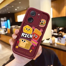 Ucuc Xiaomi 13T PRO/13T Uyumlu Burgundy Kılıf Şık Eğlenceli Desen Silikon Anti-Çarpma Kamerayı Koruyor
