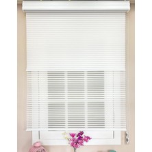 Atölye Perde Düz Beyaz Kalın Çizgili