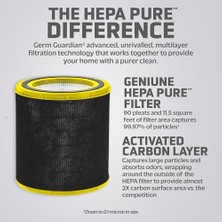 Germ FLT4700 360 Derece Gerçek Hepa Gerçek Hava Temizleyici Yedek Filtre M, Germguardian AC4700 Için Aktif Karbon Filtreli