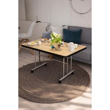 Avenza Living Tekerlekli Masa Orta Sehpa En 70 Boy 110 Yükseklik 58 Metal Ayaklı