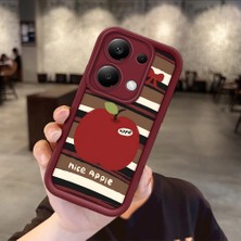 Ucuc Xiaomi Redmi Note 13 Pro 4g Uyumlu Kamera Koruma Bordo Yumuşak Silikon Trend Meyve Düğümü Deseni Kılıfı