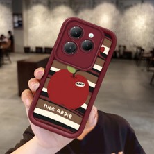 Ucuc Infinix Hot 40/hot 40 Pro Uyumlu Kamera Koruma Bordo Yumuşak Silikon Trend Meyve Düğümü Deseni Kılıfı