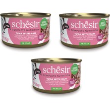 Schesir Ton ve Jambonlu Tam ve Dengeli Jöleli Kedi Konservesi 85 Gr. x 3 Adet