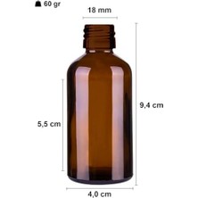 50 ml Çelik Roll On Şişesi 50 cc Sızdırmaz Siyah Kapaklı Cam Şişe 2 Adet (, 50)
