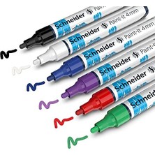 Akrilik Kalemler (4 mm Yuvarlak Uçlu, Yüksek Kapatıcı Akrilik Boyalar, Ahşap, Tuval, Taş Vb. Için) 6 Adet, Sınıflandırılmış, 4 mm Çizgi Genişliği