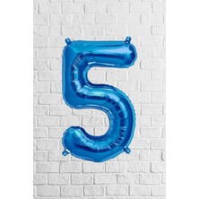 BenimMarifetlerim 5 Rakamı Mavi Folyo Balon 40 Inch 90 cm