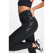 Nike One Training Novelty Dri Fit High Rise 7/8 Leggings 2 Cepli Yüksek Belli Kadın Antreman Taytı Siyah