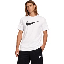 Nike Sportswear Futura Swoosh Logo Tee T Shirt Unisex Baskılı Tişört Beyaz