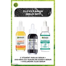Luua Garnier C Vitamini Aydınlatıcı + Aha Bha Cilt Kusurları Karşıtı + Hyaluronik Aloe 3'lü Serum Seti