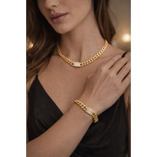 Xuping Premium Gold Zirkon Taşlı Kolye & Bileklik Seti – Lüks Işıltı – Özel Tasarım