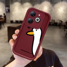 Ucuc Tecno Spark 20/20C/GO 2024 Uyumlu Kamera Koruma & Şok Dayanıklı Bordo Silikon Kılıf Ördek Düğümü Deseni