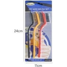 Çok Amaçlı Mini Tel Fırça 3'lü Set – Bakır, Demir ve Sert Plastik Uçlu Fırçalar | Yağ, Kir ve Pas Temizliği Için Etkili Araç, Ocak, Lavabo, Arası ve Araba Detaylı Temizlik Seti