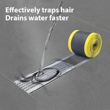 3 Adet Kendinden Yapışkanlı Mutfak Lavabo Duşakabin Küvet Süzgeci, Saç Toplayıcı ve Gider Tıkanma Önleyici, Kesilebilir Pvc File, Kullan At, 3×1 Metre Pratik Banyo Aksesuarı