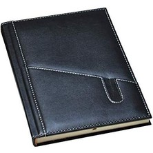 2k 5461 Ajanda/defter Tarihsiz 17 x 24 Çizgili 160 Yaprak Ivory Kağıt Telefon Kılıflı, Siyah