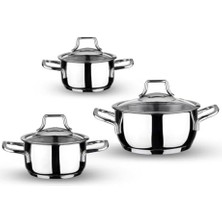 Topline 6 Parça Mini Tencere Seti 12-14-16CM