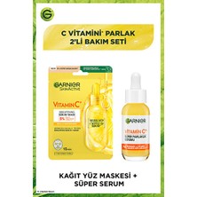 Luua Garnier C Vitamini Parlak 2'li Bakım Seti Kağıt Yüz Maskesi + Süper Aydınlatıcı Serum