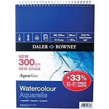 Rowney Aquafine Sp 300 Gsm 254 x 178 mm (25,4 x 17,8 Cm) 12 Yaprak-Spiral