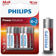 Ayt Philips LR6P6BP/10 Lr6 Mignon 1.5 Volt 4+2 Power Alkaline Aa Kalem Pil (6'li Paket)