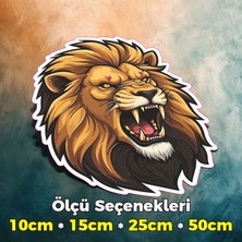 Sb Store Aslan Temalı Oto Araç Motosiklet Kask Notebook Duvar Sticker Etiket Model 21