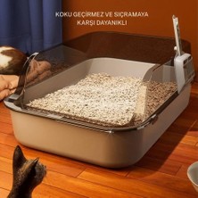 Techtic Yavru Kediler Için Yarı  Kapalı Kedi Tuvaleti Kürek Hediyeli