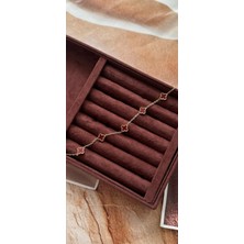 Kad Collection Bordo Mini Yonca Çelik Bileklik